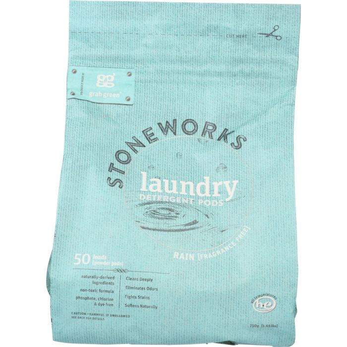 GRABGREEN: Detergent Stoneworks Rain Fragrance Free, 1.65 lbs