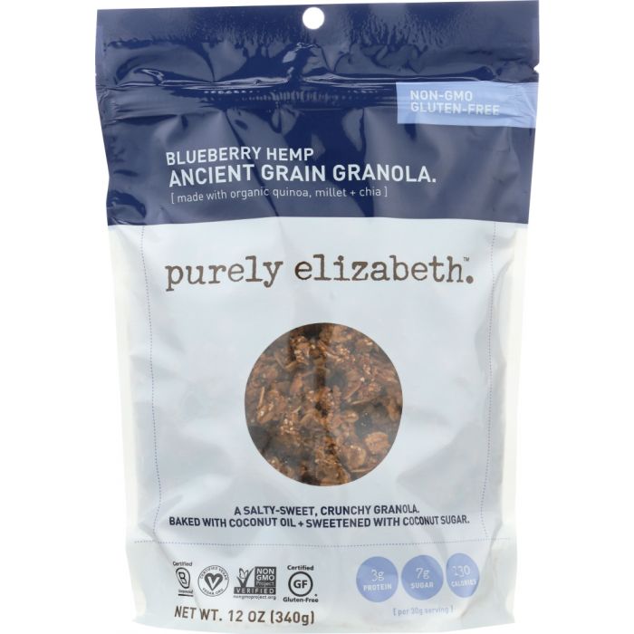 PURELY ELIZABETH: Blueberry Hemp Ancient Grain Granola, 12 oz