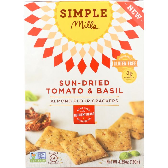 SIMPLE MILLS:  Sundried Tomato Basil Crackers, 4.25 oz