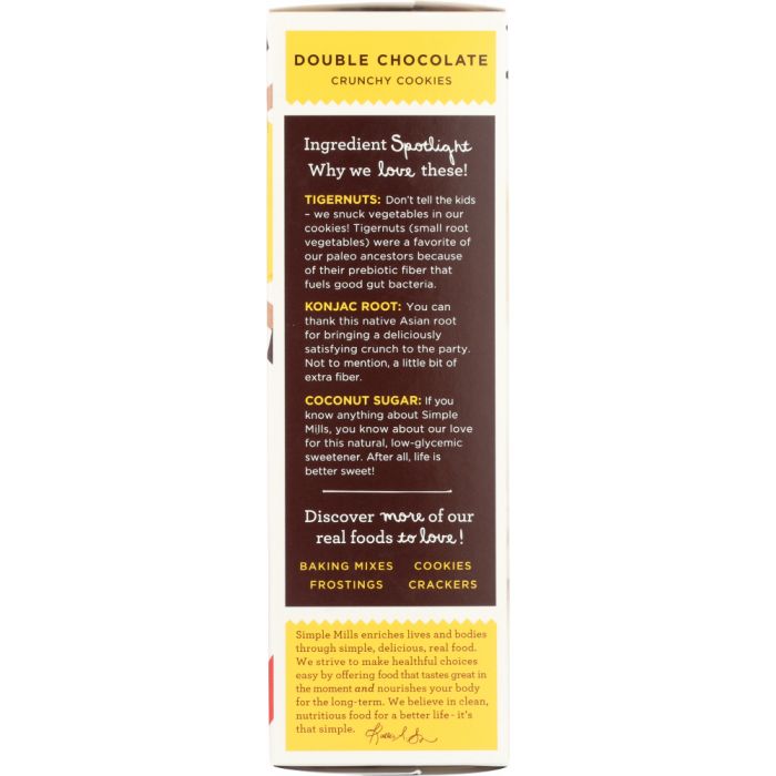 SIMPLE MILLS: Crunchy Double Chocolate Cookies, 5.5 oz