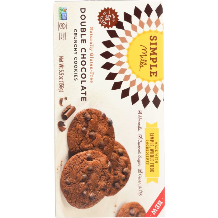 SIMPLE MILLS: Crunchy Double Chocolate Cookies, 5.5 oz