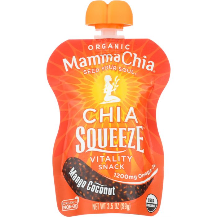 MAMMA CHIA: Squezze Vitality Snack Mango Coconut, 3.5 oz