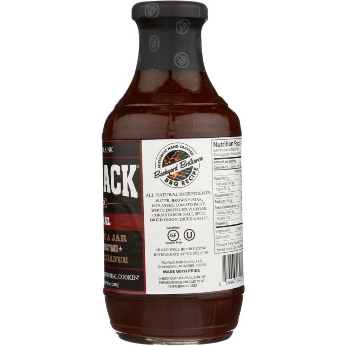 RIB RACK: Original BBQ Sauce, 19 oz