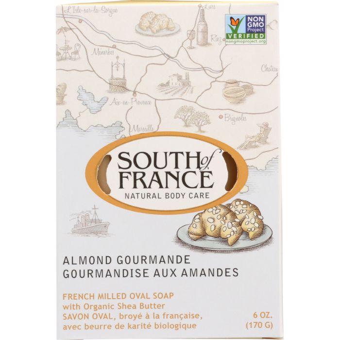 SOUTH OF FRANCE: French Milled Oval Soap Almond Gourmande, 6 oz