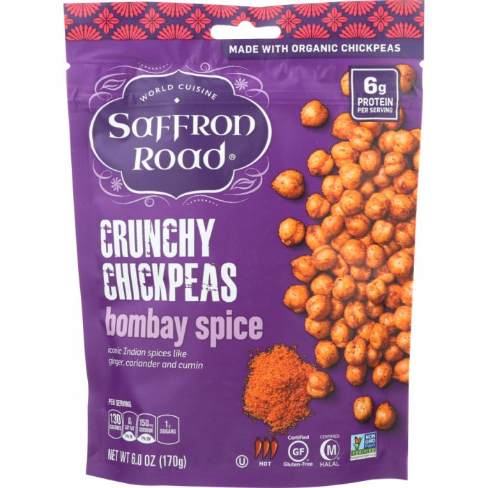 SAFFRON ROAD: Bombay Spice Crunchy Chickpeas, 6 oz