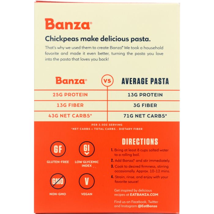 BANZA: Shells Chickpea Pasta, 8 oz