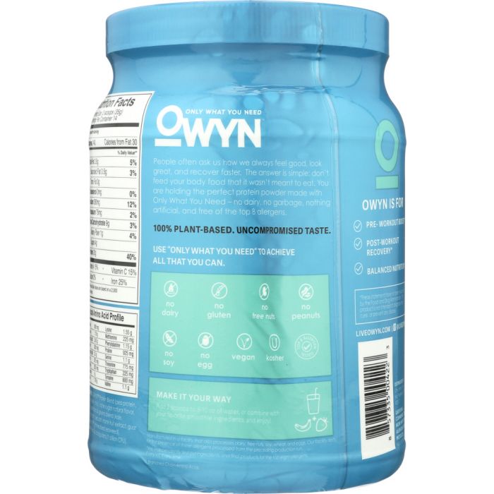 OWYN: Smooth Vanilla Protein Powder, 1.1 lb