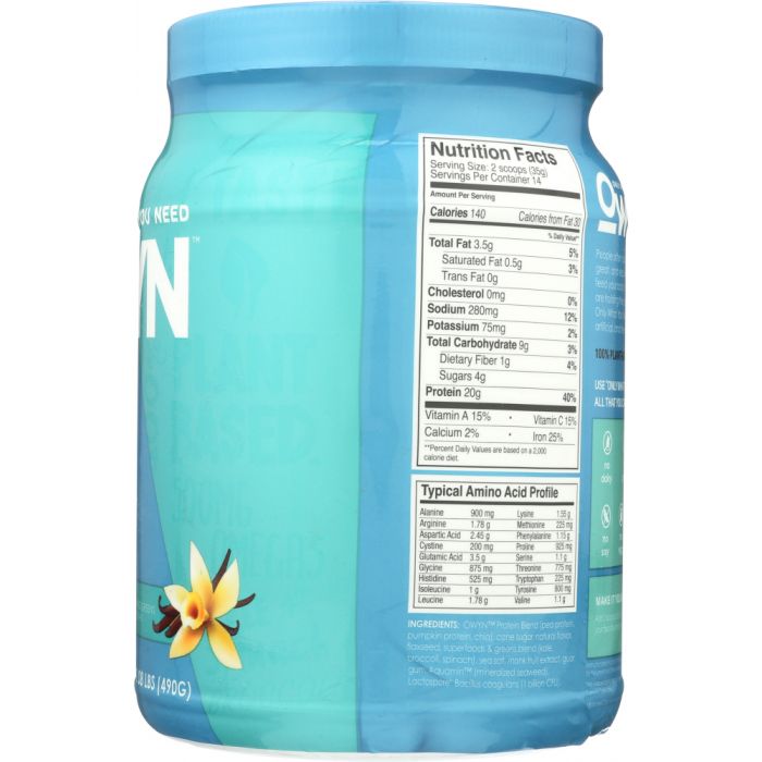 OWYN: Smooth Vanilla Protein Powder, 1.1 lb