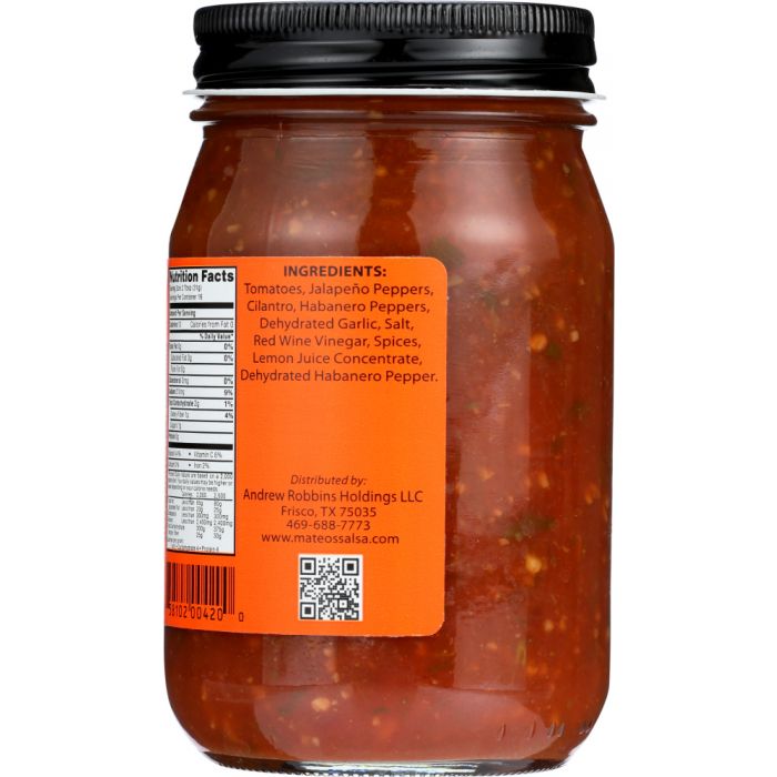 MATEO'S: Gourmet Habanero Salsa, 16 Oz