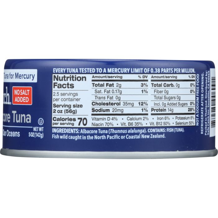 SAFECATCH: Wild Albacore Tuna No Salt, 5 oz