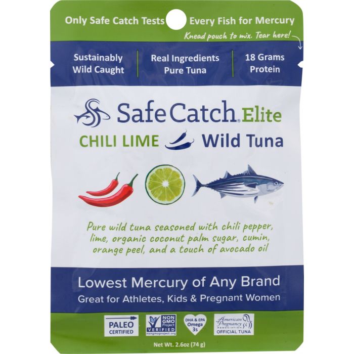 SAFECATCH: Elite Wild Tuna Pouch Chili Lime, 2.6 oz