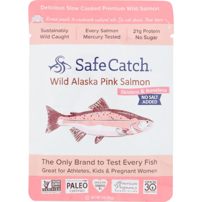 SAFECATCH: Wild Alaska Pink Salmon No Salt Added, 3 oz