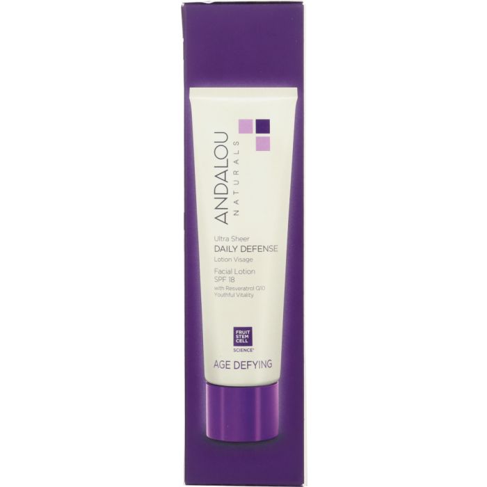 ANDALOU NATURALS: Ultra Sheer Daily Defense Facial Lotion with SPF 18 Age Defying, 2.7 Oz