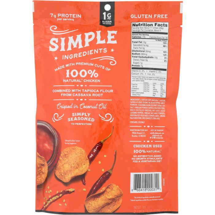 WILDE SNACKS: Chicken Buffalo Chips, 2.25 oz