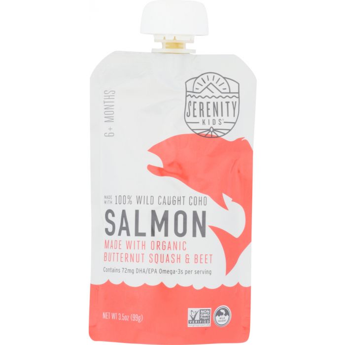 SERENITY KIDS: Salmon with Organic Butternut Squash & Beet Baby Food, 3.5 oz