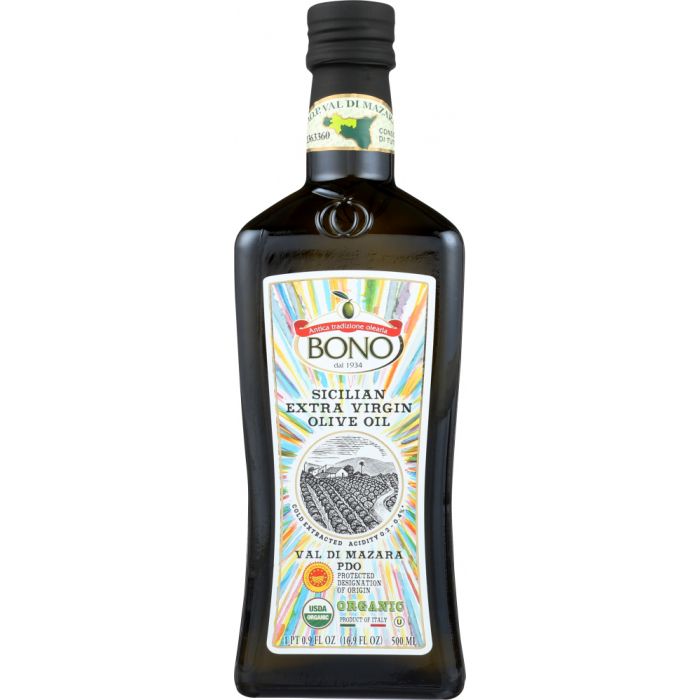 BONO: Organic Sicilian Extra Virgin Olive Oil, 0.5 lt