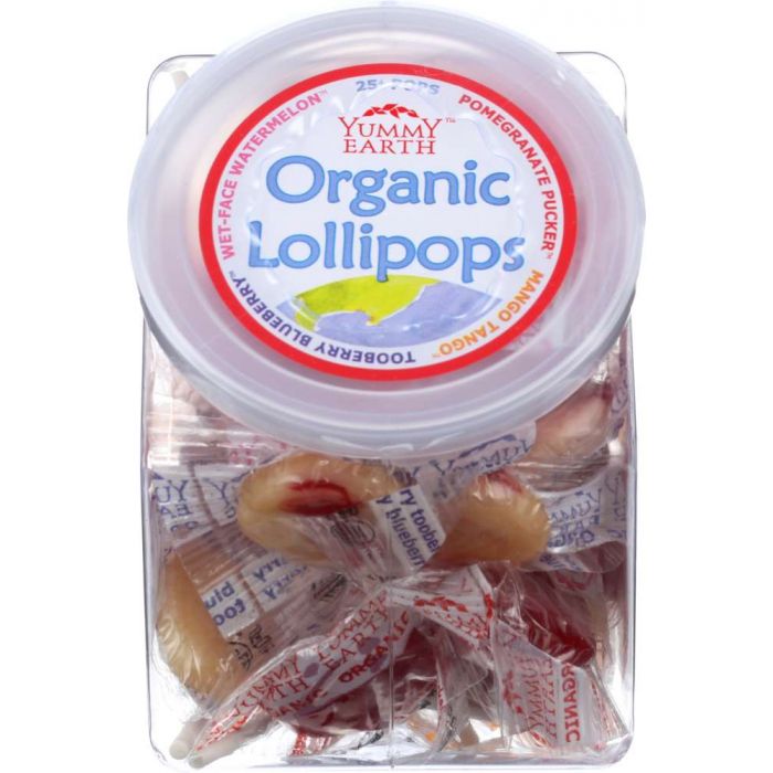 YUMMY EARTH: Organic Lollipops Personal Bin Fruit Flavors, 6 oz