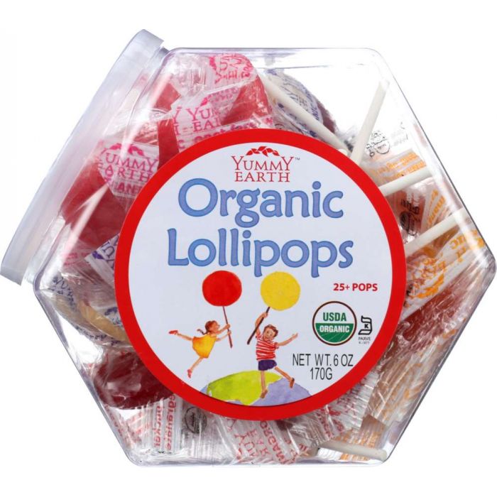 YUMMY EARTH: Organic Lollipops Personal Bin Fruit Flavors, 6 oz