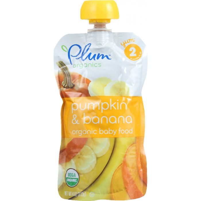 PLUM ORGANICS: Organic Baby Food Stage 2 Pumpkin & Banana, 4 oz