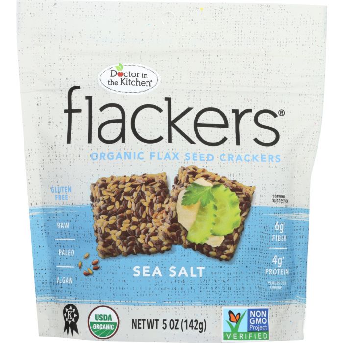 DOCTOR IN THE KITCHEN: Flackers Flax Seed Crackers Sea Salt, 5 oz