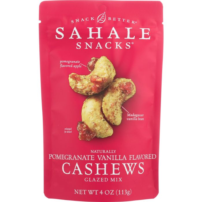 SAHALE SNACKS: Cashews with Pomegranate and Vanilla, 4 Oz