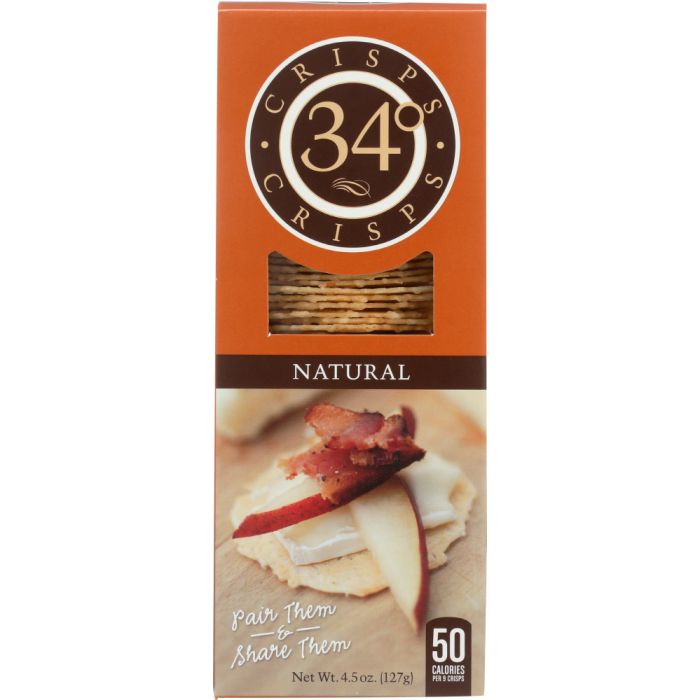 34 DEGREES: Natural Crispbread Crackers, 4.5 oz