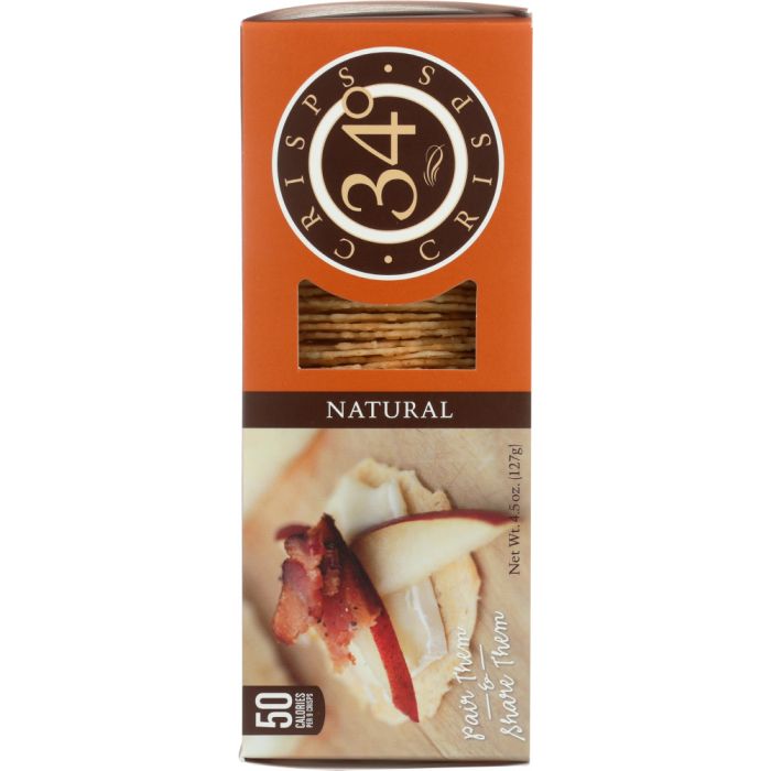 34 DEGREES: Natural Crispbread Crackers, 4.5 oz