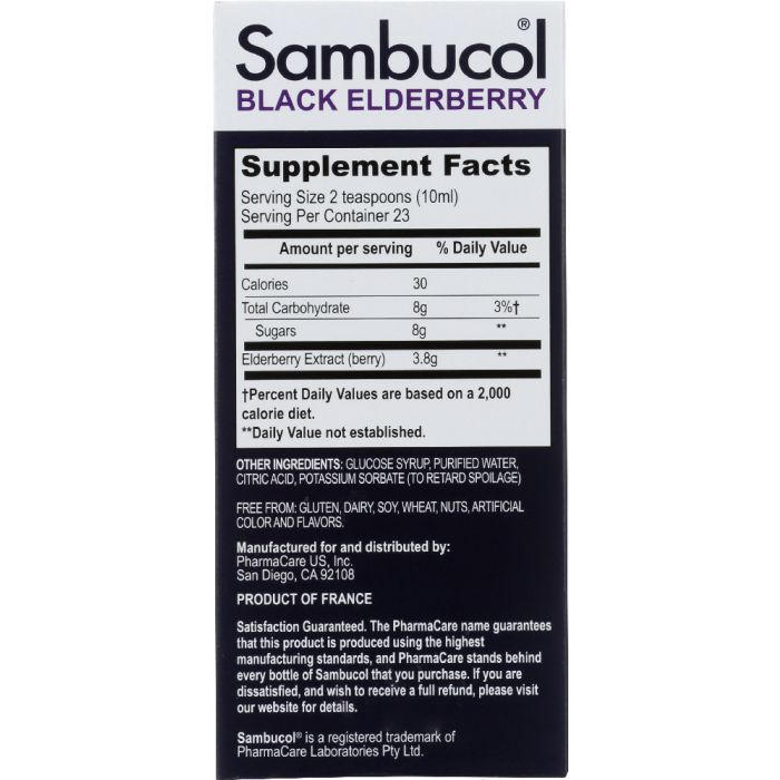 SAMBUCOL: Black Elderberry Original Formula, 7.8 oz