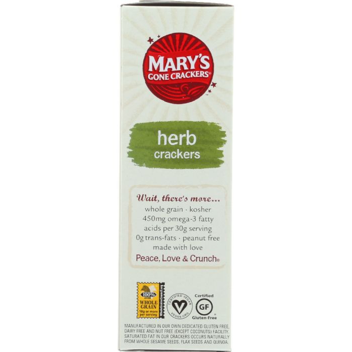 MARY'S GONE CRACKERS: Organic Crackers Herb, 6.5 oz