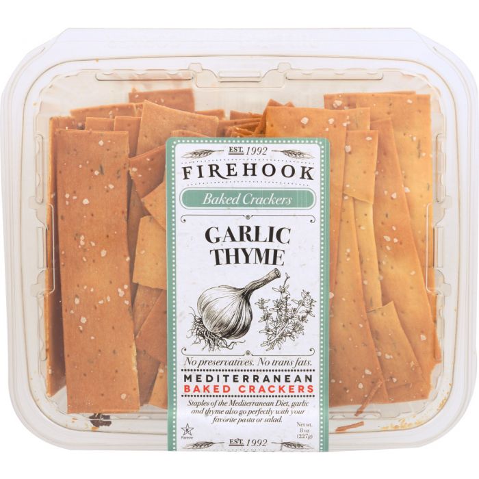 FIREHOOK: Garlic Thyme Baked Cracker, 8 oz