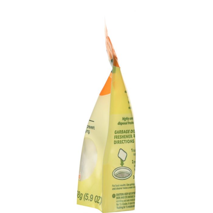 GRABGREEN: Garbage Disposal Freshener & Cleaner Pods Tangerine+Lemongrass, 5.9 oz