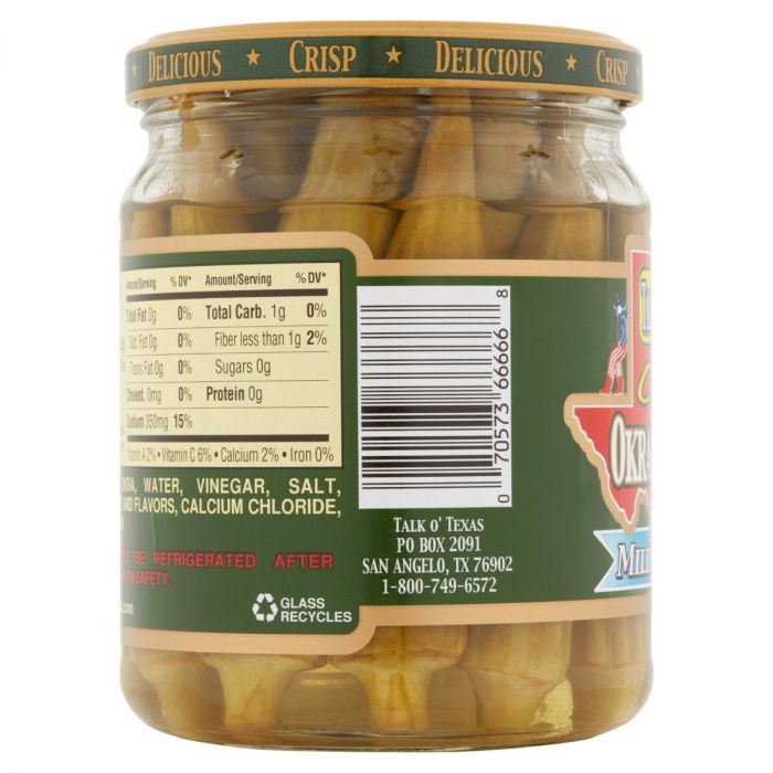 TALK O TEXAS: Okra Pickled Mild, 16 oz