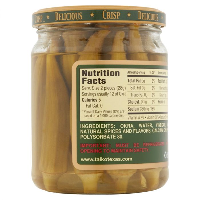 TALK O TEXAS: Okra Pickled Mild, 16 oz