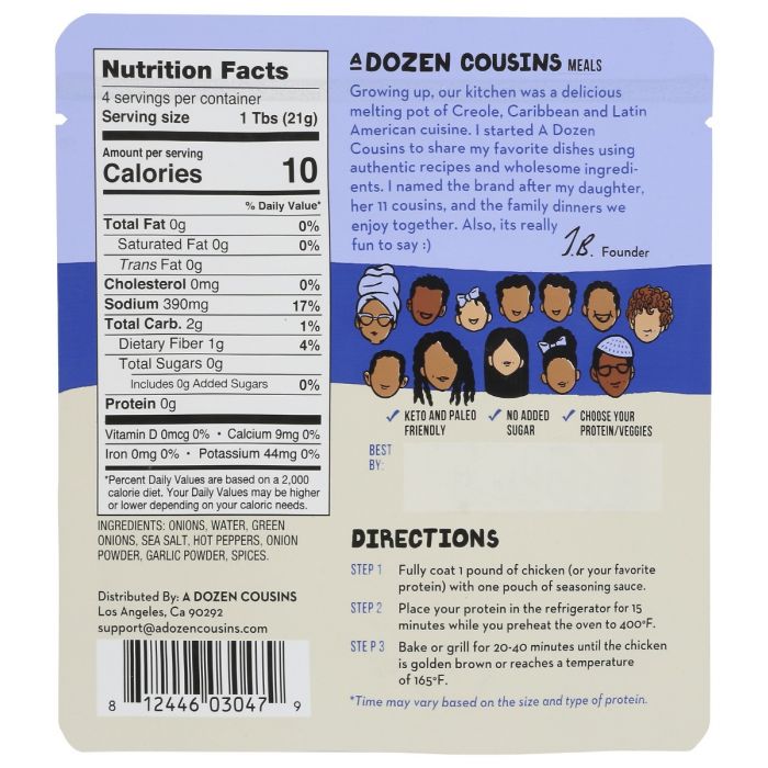 A DOZEN COUSINS: Jamaican Jerk Seasoning, 3 oz