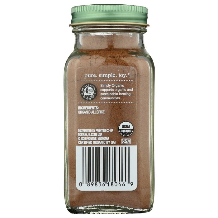 SIMPLY ORGANIC: Allspice, 2.57 oz