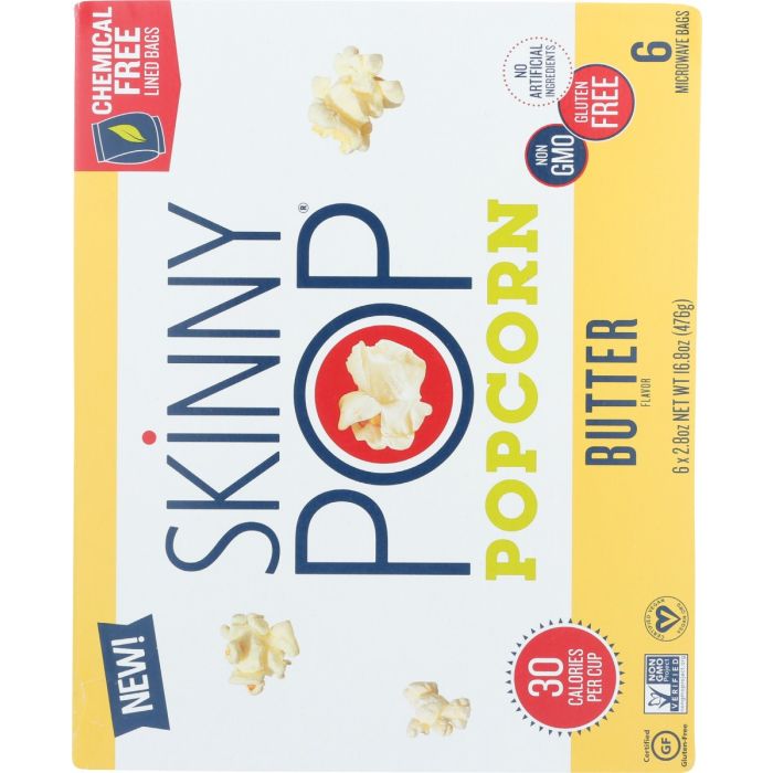 SKINNY POP: Butter Microwave Popcorn, 16.8 oz