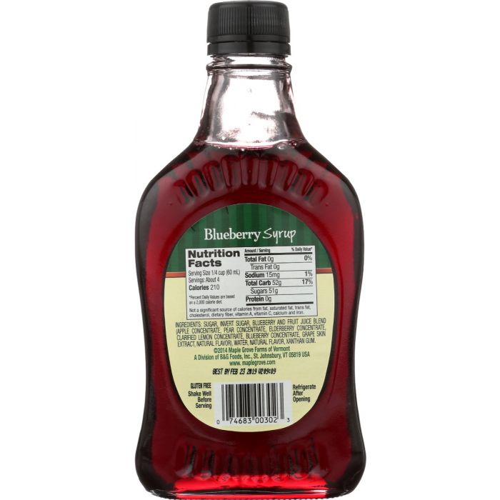 MAPLE GROVE: Syrup Ntrl Bluebry, 8.5 oz