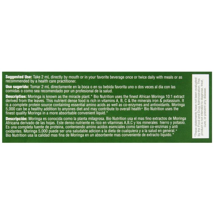 BIO NUTRITION: Moringa 5000 Super Food Liquid, 4 oz