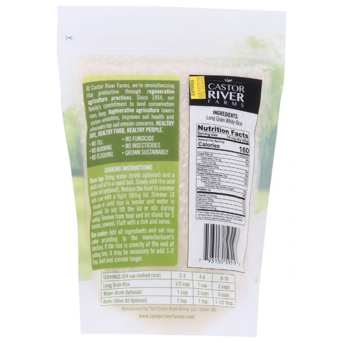 CASTOR RIVER FARMS: Long Grain White Rice, 32 oz