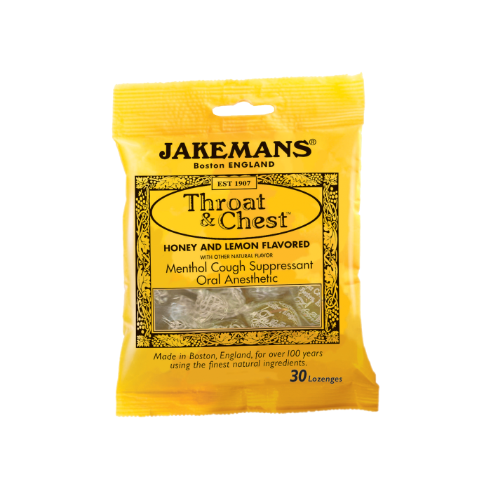 JAKEMANS: Lozenge Throat and Chest Honey and Lemon, 30 pc