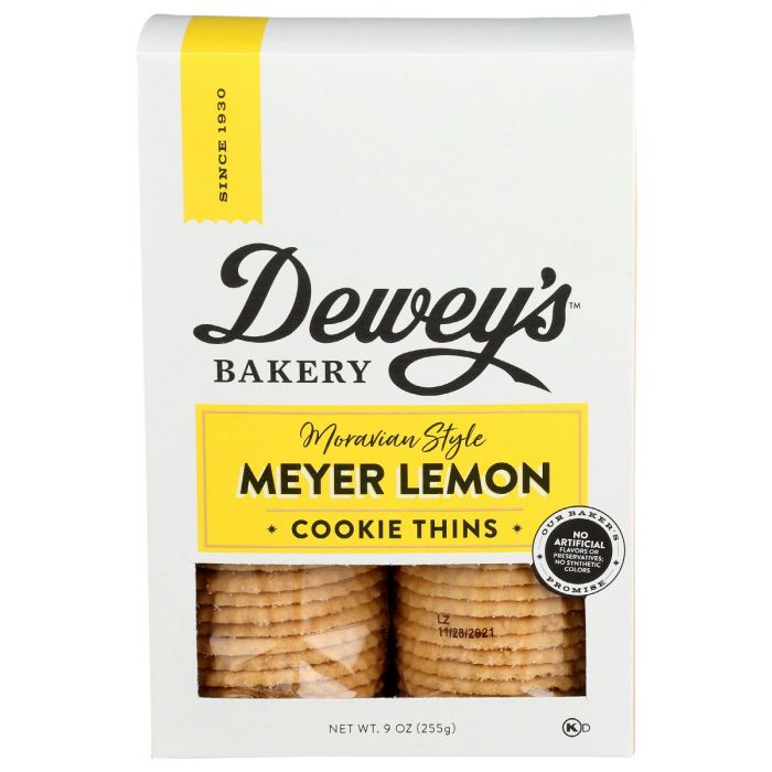 DEWEYS: Meyer Lemon Moravian Style Cookie Thins, 9 oz