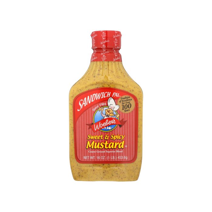 WOEBER: Mustard Sndwch Pal Swt Spicy, 16 oz