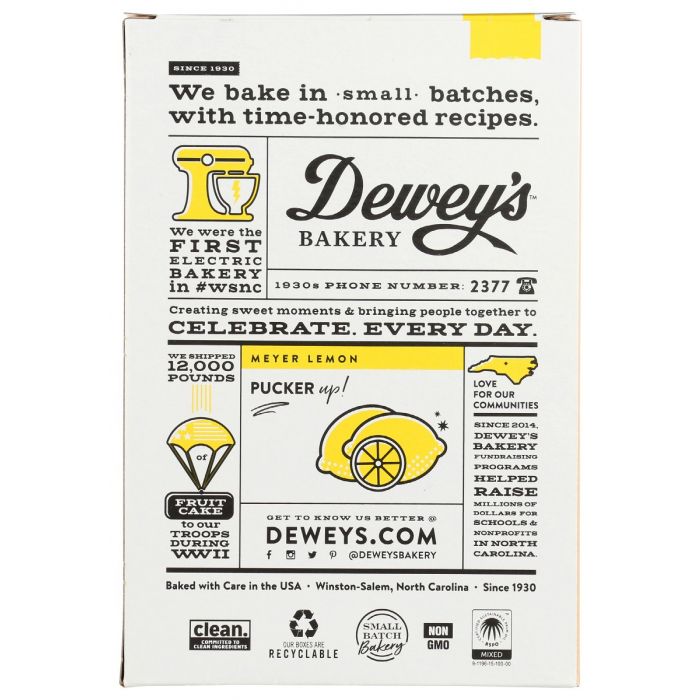 DEWEYS: Meyer Lemon Moravian Style Cookie Thins, 9 oz