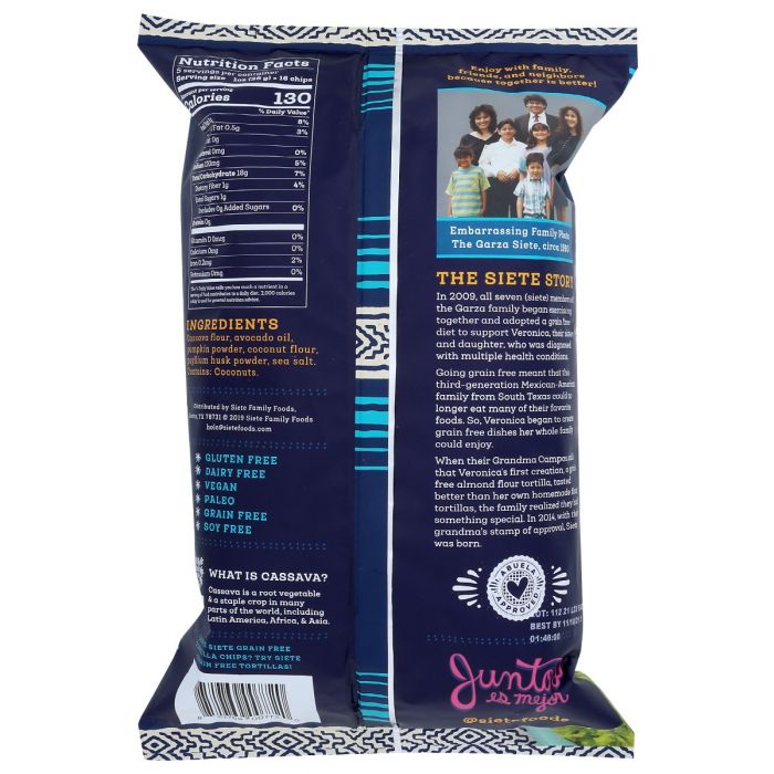 SIETE: Dip Chip Grain Free Tortilla Chips, 5 oz