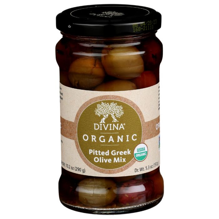 DIVINA: Olive Mix Pitted Greek Organic, 5.3 oz