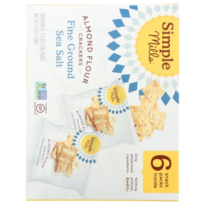 SIMPLE MILLS: Fine Ground Sea Salt Almond Flour Crackers, 4.8 oz