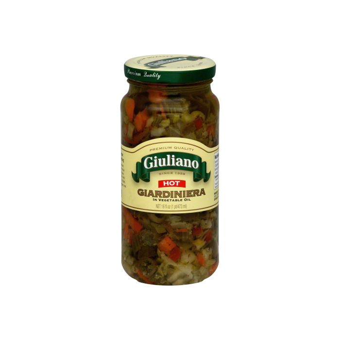 GIULIANO: Giardiniera Hot In Vegetable Oil, 16 oz