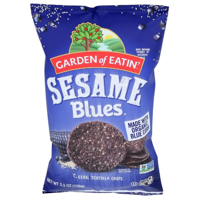 GARDEN OF EATIN: Sesame Blues Tortilla Chips, 5.5 oz