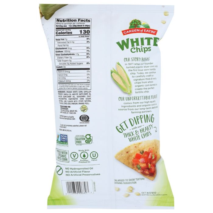 GARDEN OF EATIN: White Chips Touch of Lime, 5.5 oz