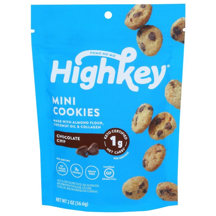 HIGH KEY SNACKS: Mini Cookies Chocolate Chip, 2 oz